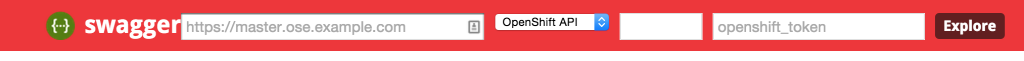 OpenShift Swagger Navigation Bar