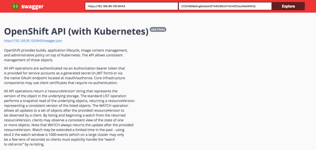 Swagger OpenShift